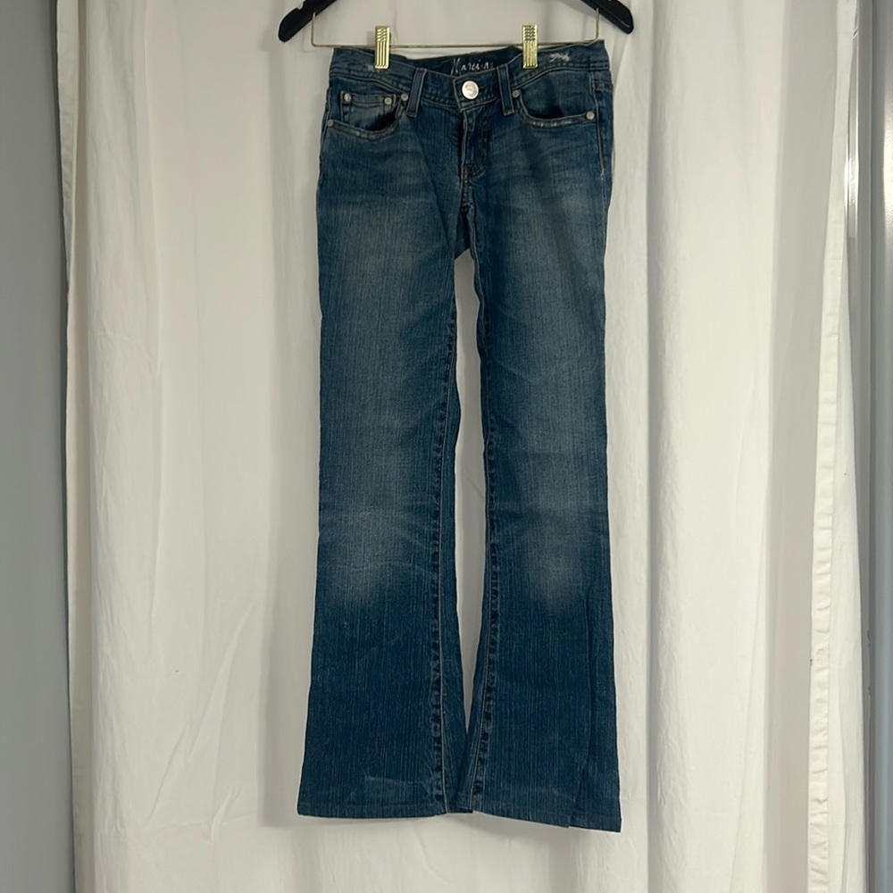 Guess Marciano jeans— low rise, boot cut with back pocket embroider detail